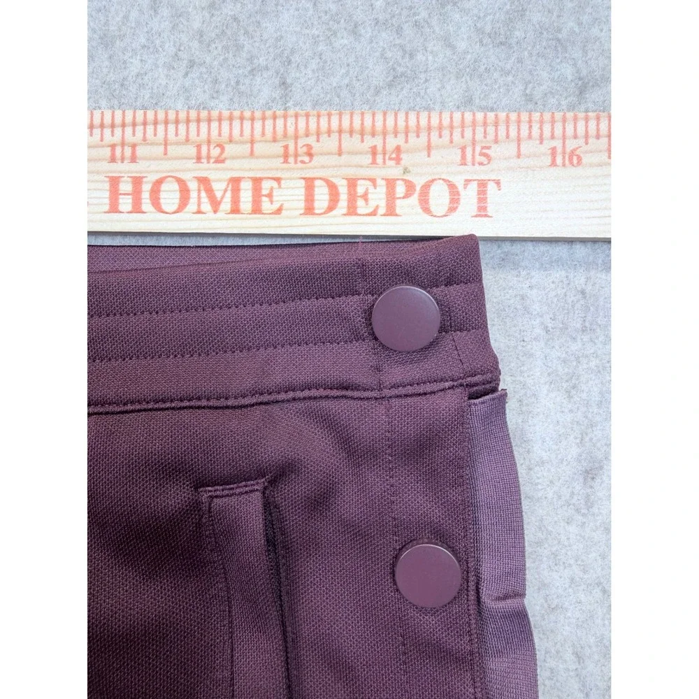 Tory Sport Tracksuit Set Women Medium Burgundy Ruffle Zip Jacket Snap Pants